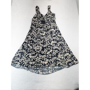 Enfocus Studio Beige Black Floral Midi Dress 10‎